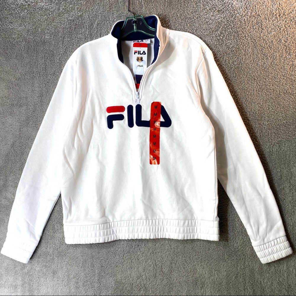 FILA Size M Women 1/4 Zip Fleece Pullover Sweater